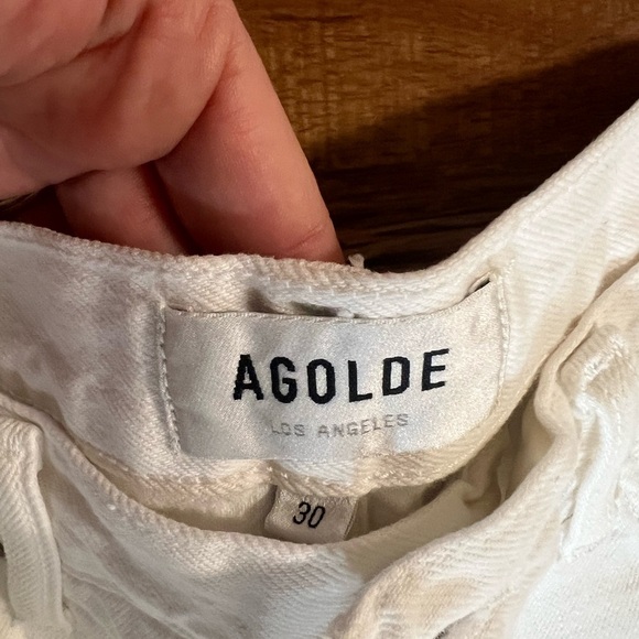 NWOT AGOLDE Crisp White Denim Shorts - Picture 3 of 5